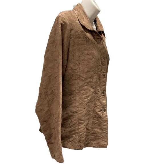 WOOLRICH Shacket Shirt Embroidered Faux suede Jacket Medium - Picture 5 of 14